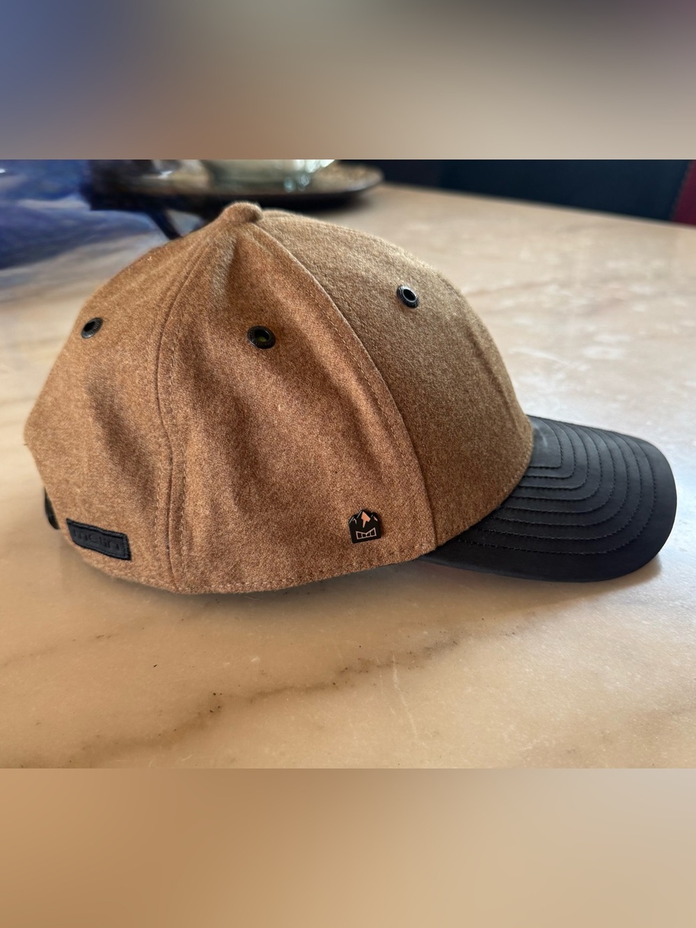 Melin Brown Wool-Blend Cap with Contrasting Black Brim